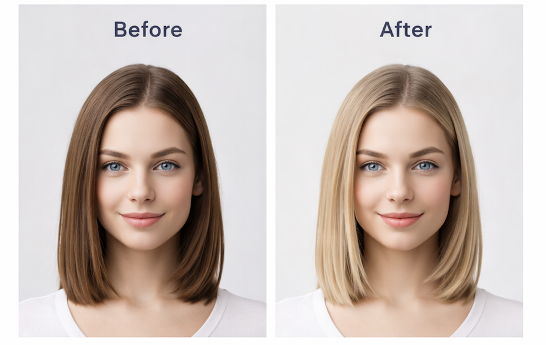 Hair color comparison chart for evaluating multiple shade directions before dyeing